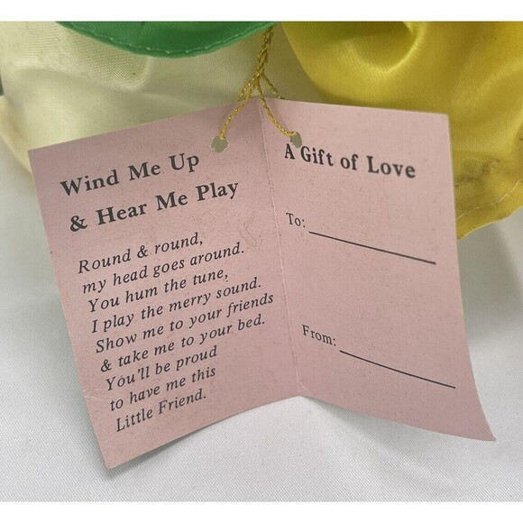 Vintage Faratak Inc Wind Up Musical Clown Doll Toy 1980s Green Yellow Works Rare - Picture 14 of 16